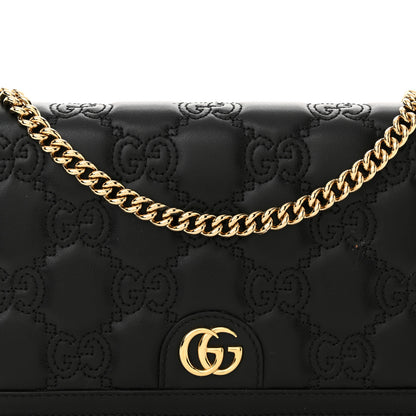Gucci Calfskin GG Matelasse Chain Wallet Black 7 of 10