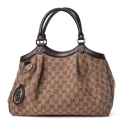 Gucci Monogram Tweed Medium Sukey Tote Dark Brown 1 of 10