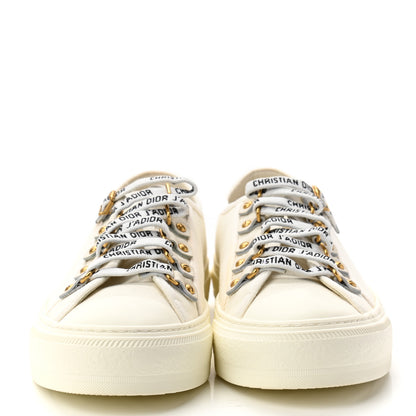 Christian Dior Canvas Dot Walk'N'Dior Low Top Sneakers 37.5 Milk 2 of 8