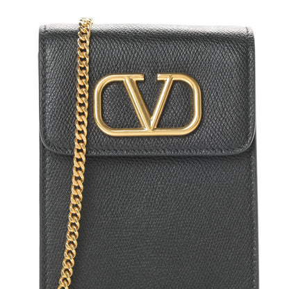 Valentino Garavani Calfskin Vlogo Phone Pouch Black 7 of 12