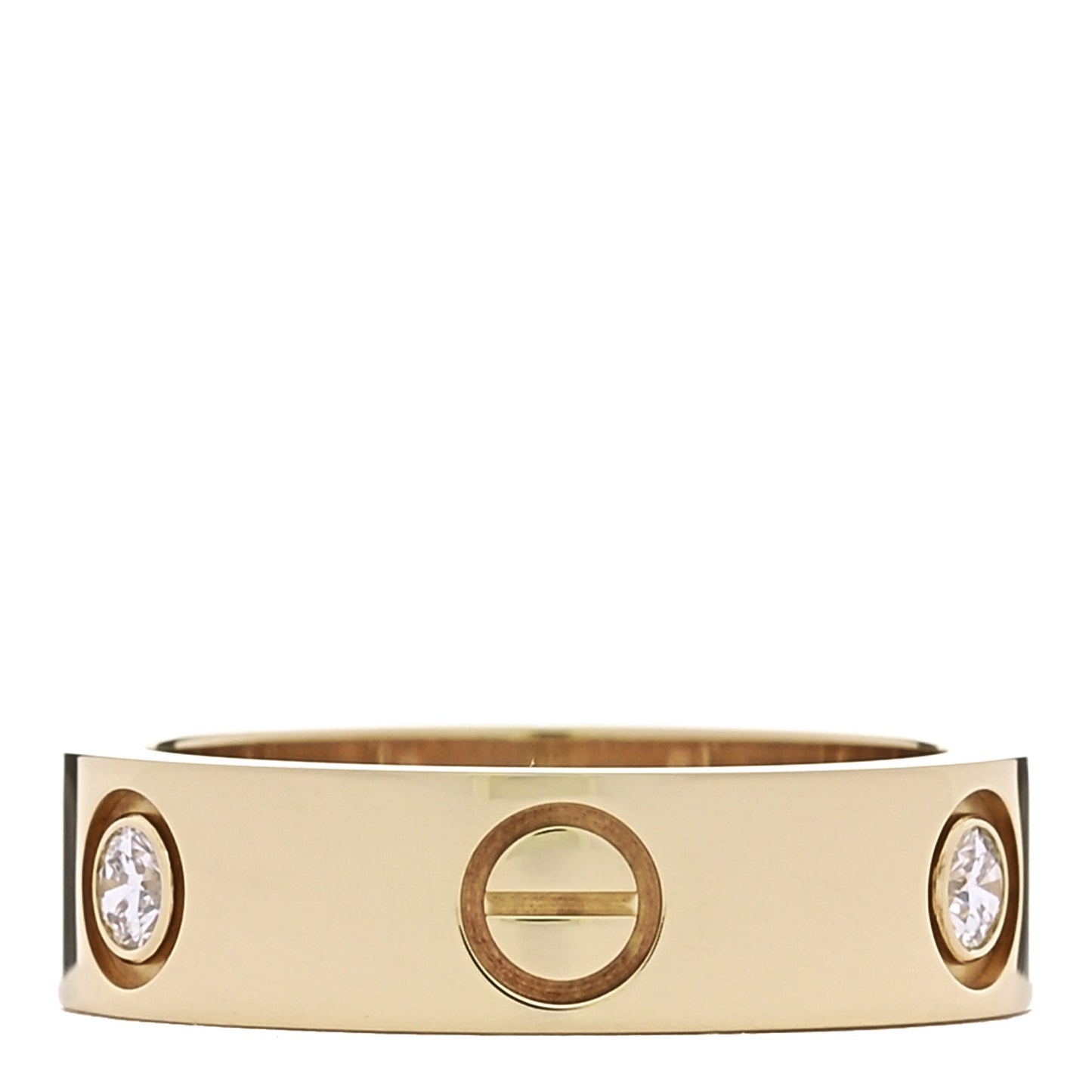 18K Yellow Gold 3 Diamond 5.5mm LOVE Ring 53 6.5