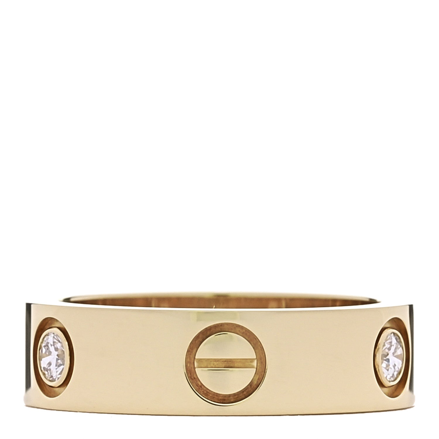 Cartier 18K Yellow Gold 3 Diamond 5.5mm LOVE Ring 53 6.5 3 of 4