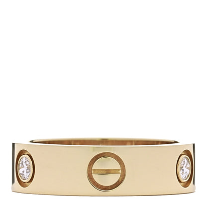 Cartier 18K Yellow Gold 3 Diamond 5.5mm LOVE Ring 53 6.5 3 of 4