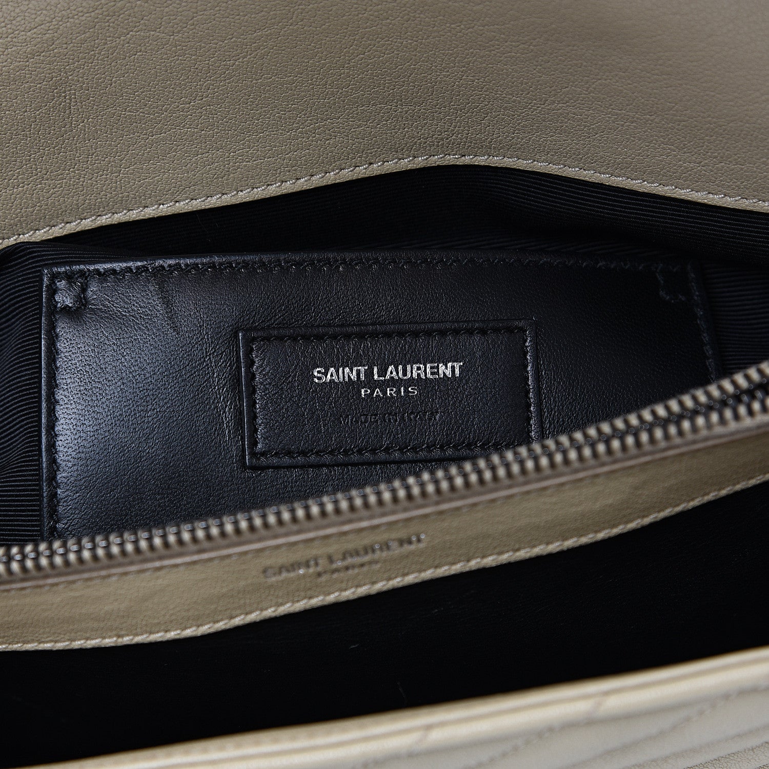 Saint Laurent Sheepskin Matelasse Chevron Monogram Large College Satchel Beige 6 of 14