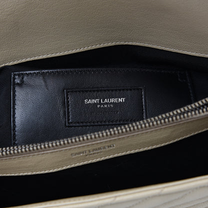 Saint Laurent Sheepskin Matelasse Chevron Monogram Large College Satchel Beige 6 of 14