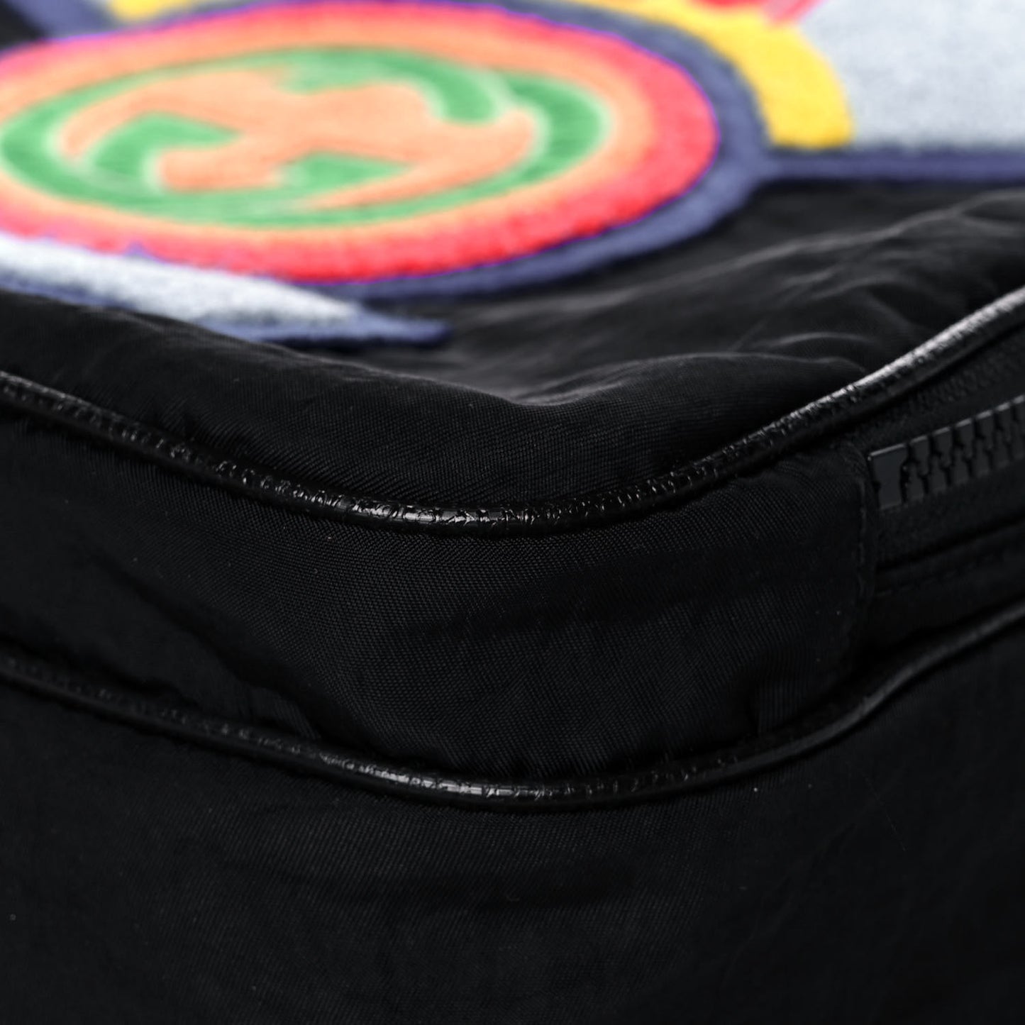 Nylon Twill 80s Logo Patch Backpack Black