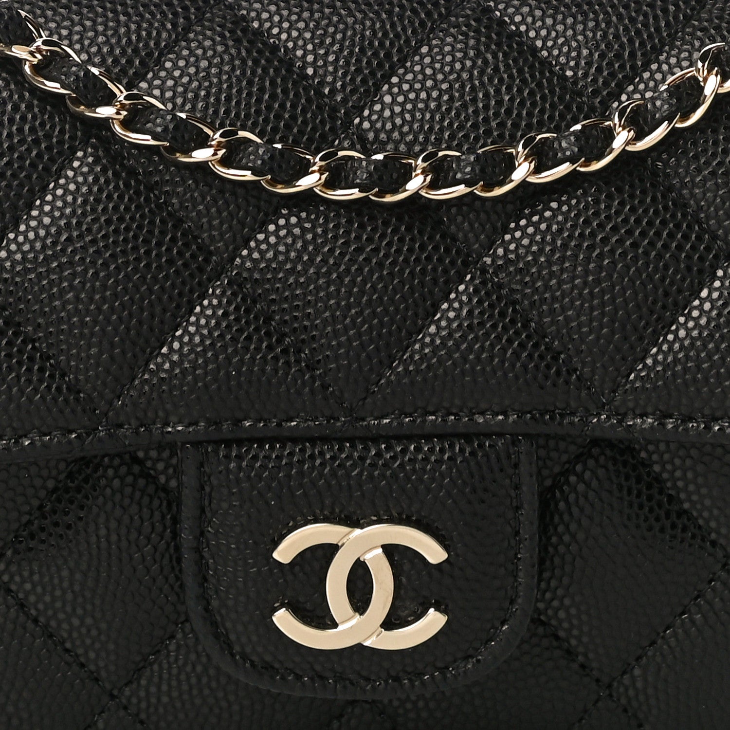Chanel Caviar Quilted Glasses Case With Chain Black 9 of 12