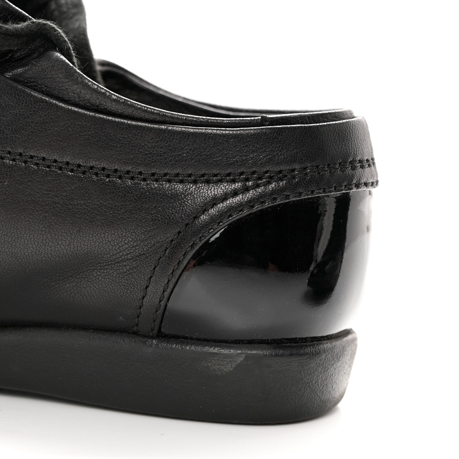 Chanel Lambskin Patent Cap Toe CC Sneakers 36 Black 13 of 18