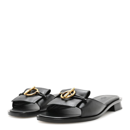 Hermes Calfskin Womens Isle Sandals 39 Black 4 of 9
