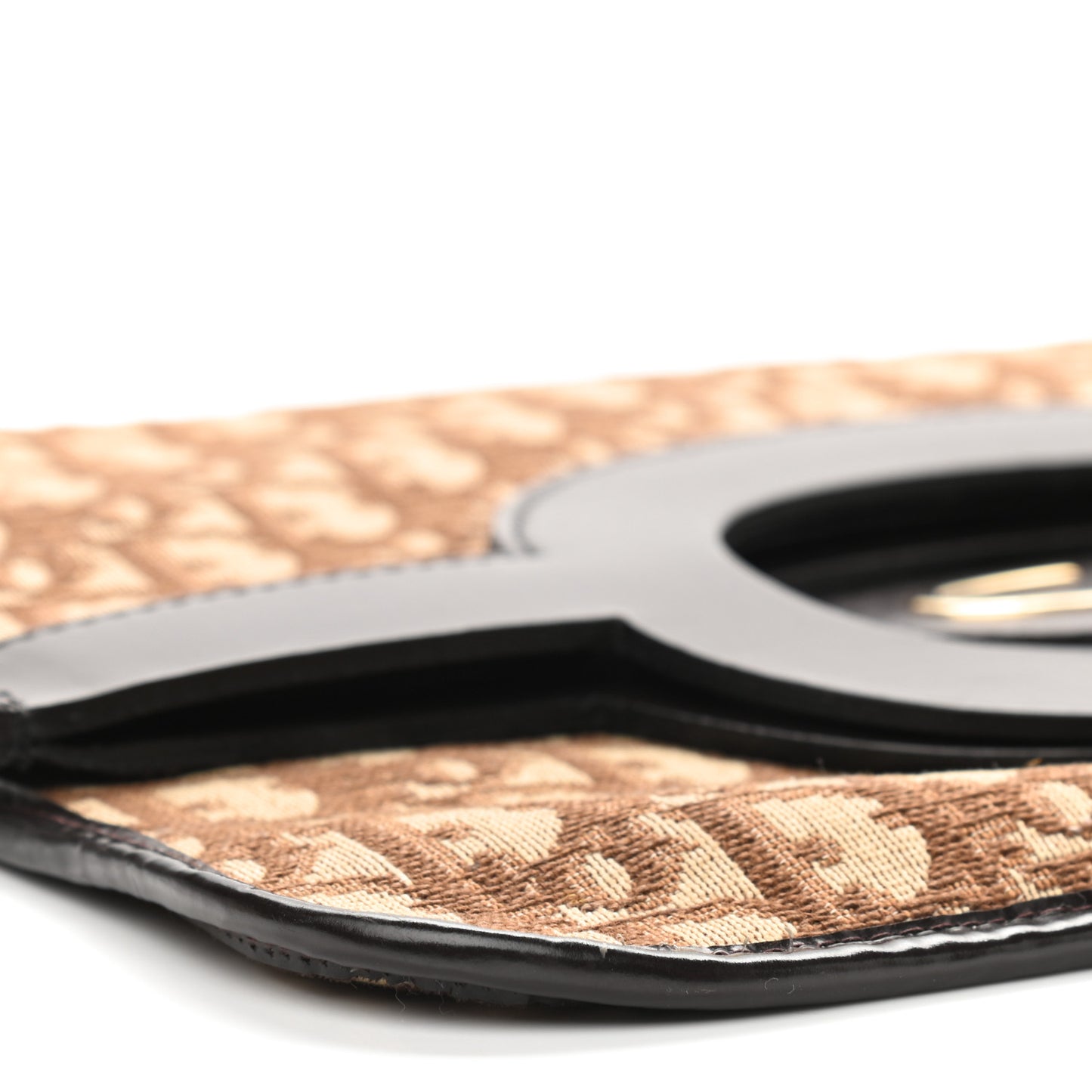 Monogram Fold Over Clutch Brown