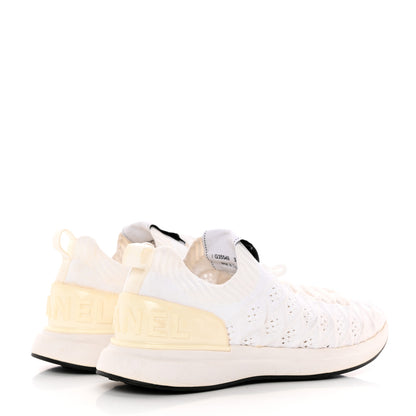 Chanel Fabric Logo Sneakers 37.5 White 5 of 14