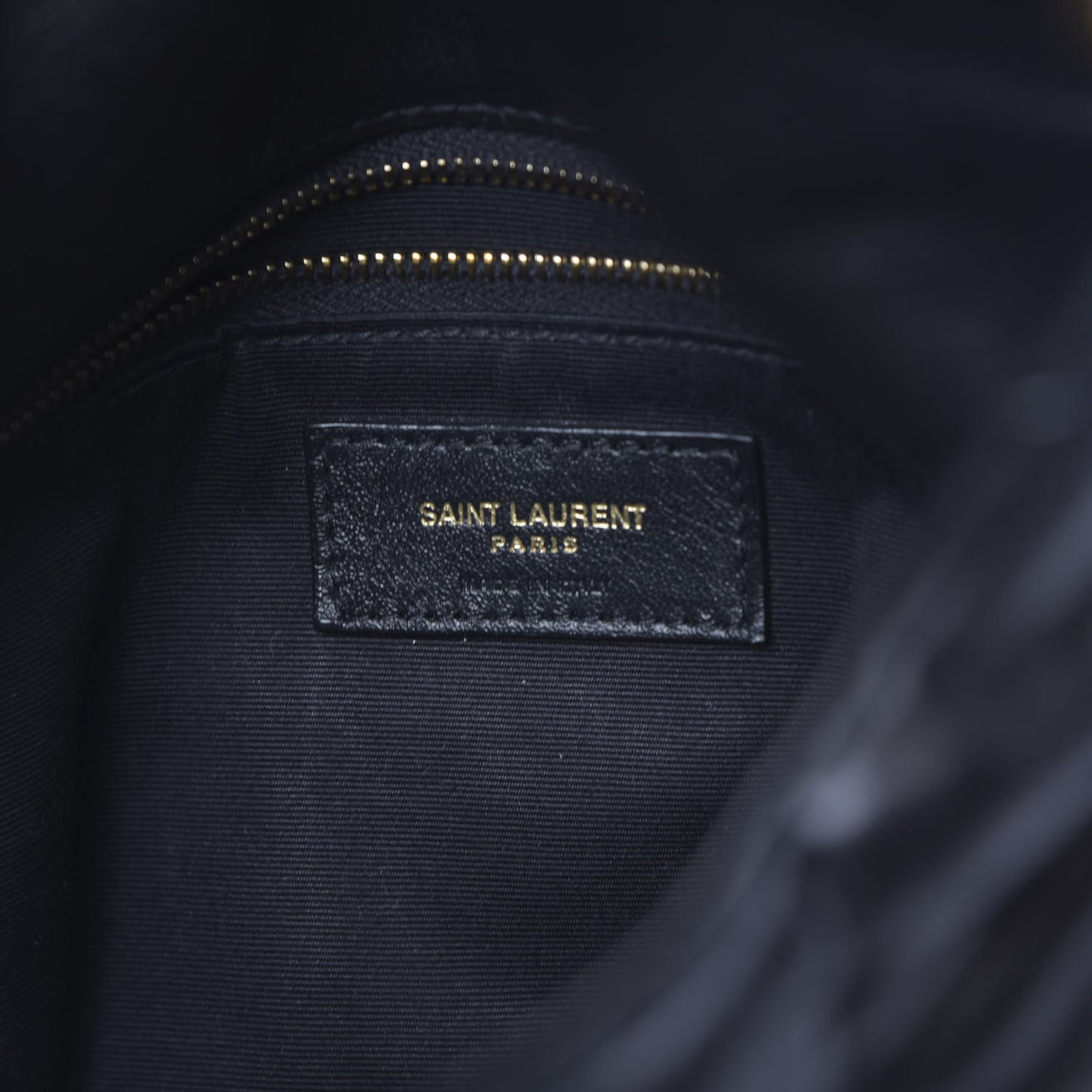 Lambskin Quilted Small Loulou Puffer Monogram Chain Satchel Black