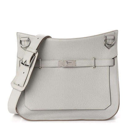 Hermes Taurillon Clemence Jypsiere 37 Gris Perle 1 of 11