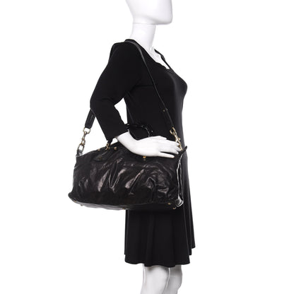 Gucci Calfskin Pop Bamboo Top Handle Tote Black 2 of 12