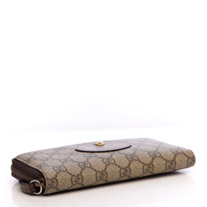 Gucci GG Supreme Monogram Neo Vintage Zip Around Wallet Beige Crop New Acero 4 of 8