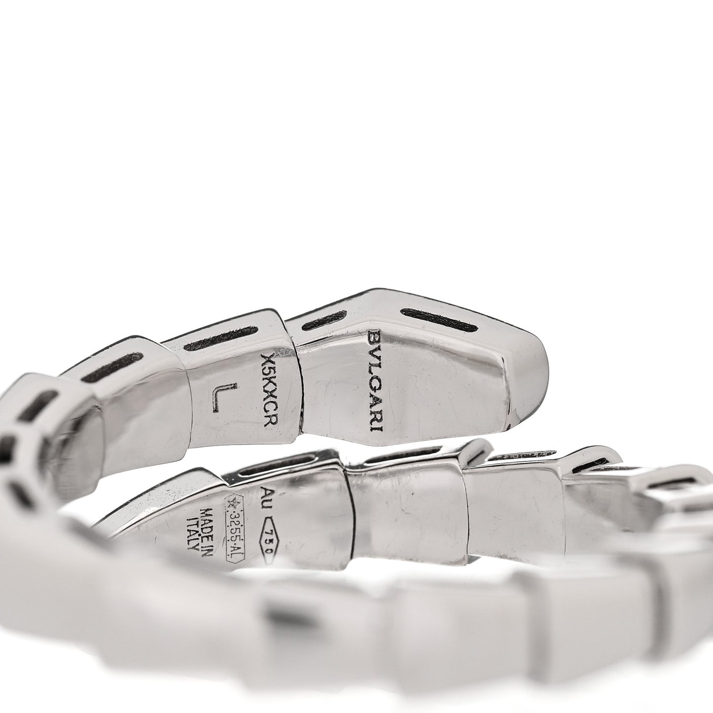 18K White Gold Serpenti Viper Ring L