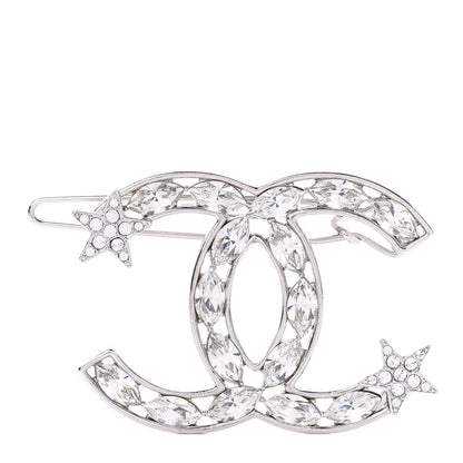 Chanel Crystal Starfall CC Hair Clip Silver 1 of 4