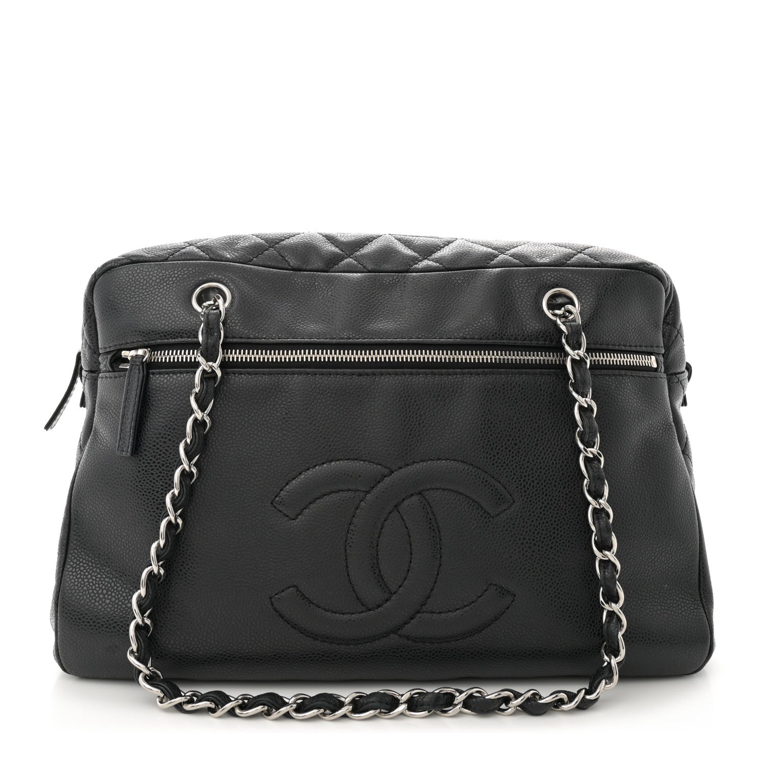 Chanel Caviar Quilted Timeless CC Bowler Bag Black 1 of 10