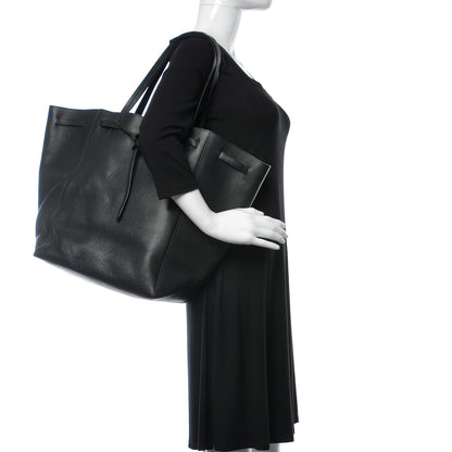 Celine Soft Grained Calfskin Medium Belt Cabas Phantom Black 2 of 15