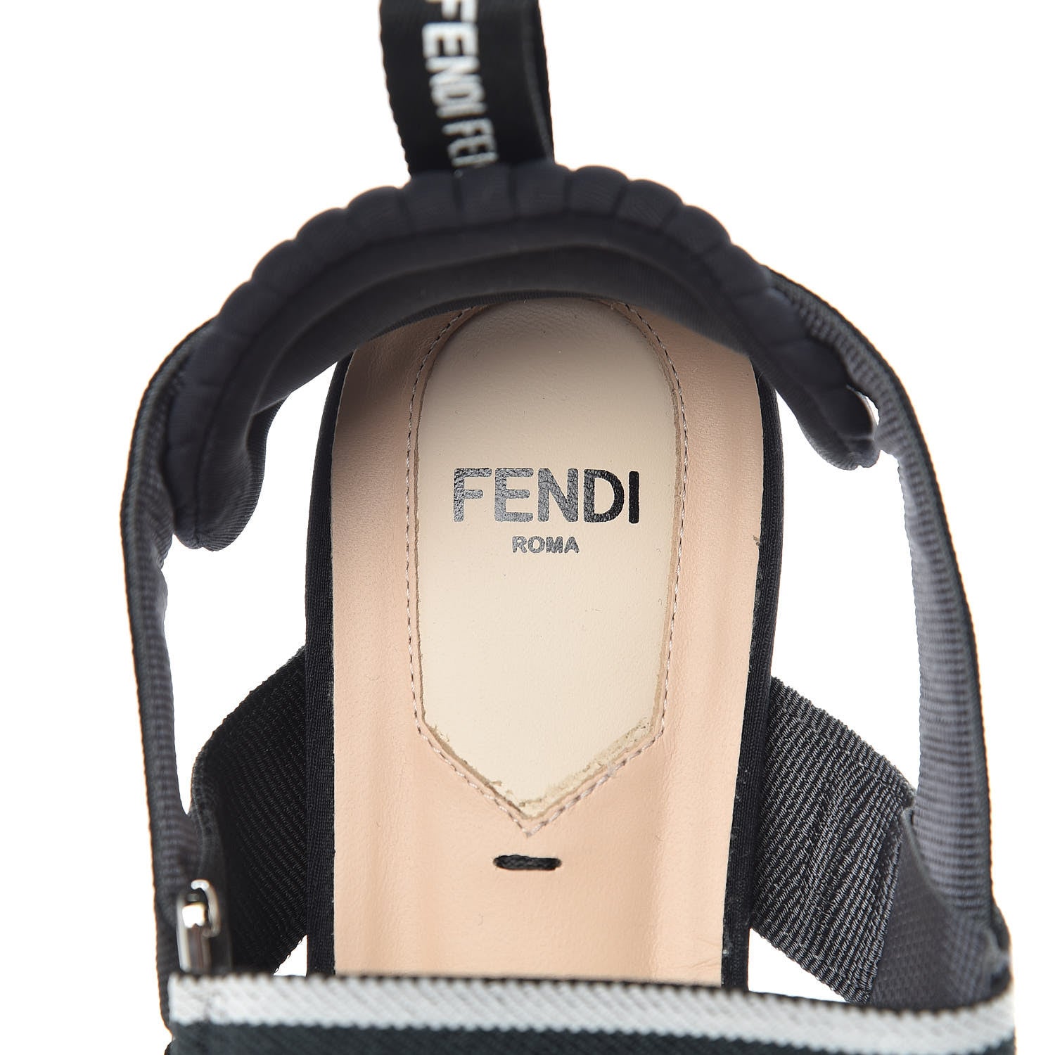 Fendi Technical Mesh Colibri Slingback Ballerina Flats 37.5 Black Asfalto 9 of 15