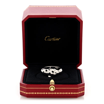 Cartier 18K White Gold Black Lacquer Tsavorite Onyx 11mm Panthere De Cartier Ring 63 10.25 6 of 6