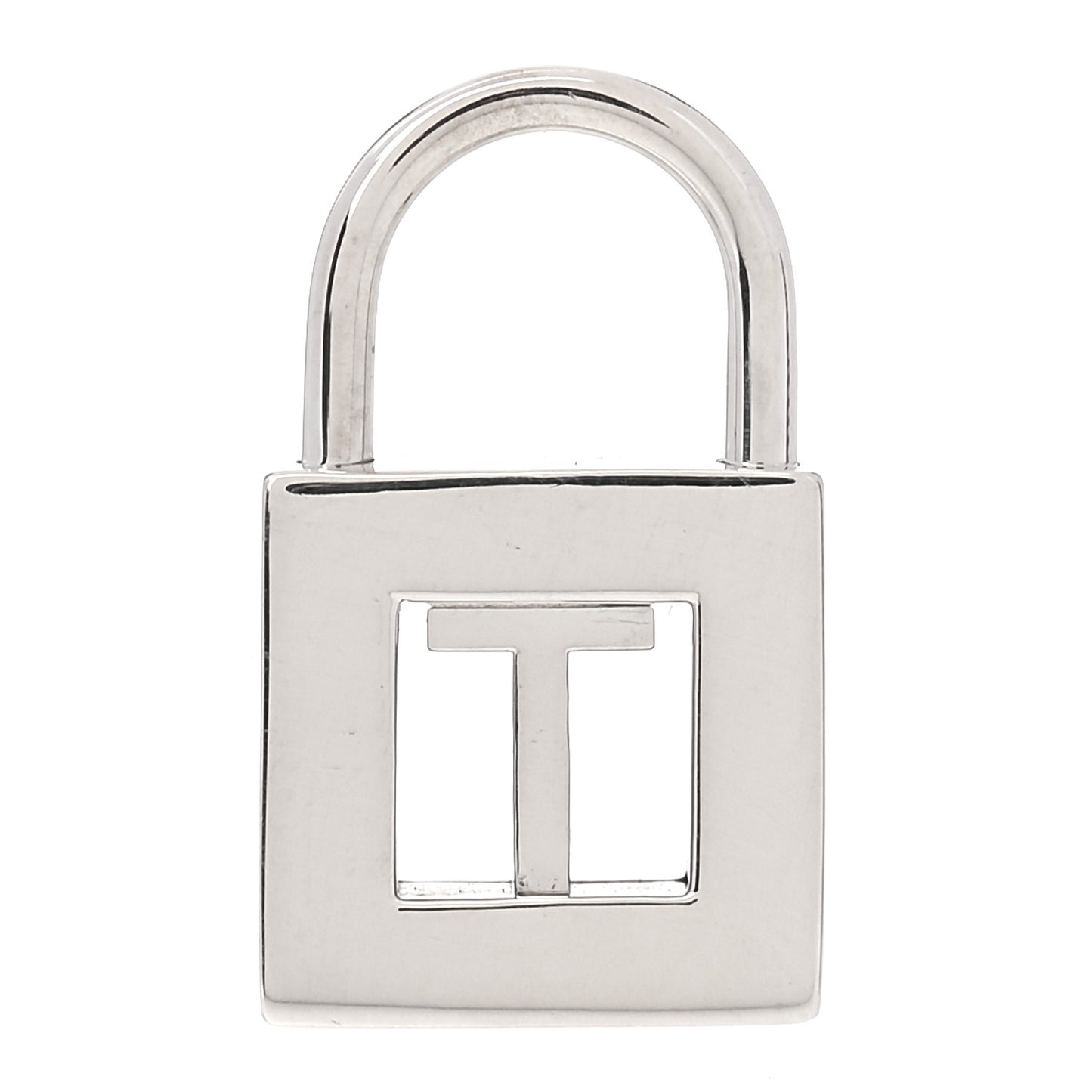 Sterling Silver Letter T Lock Charm Pendant