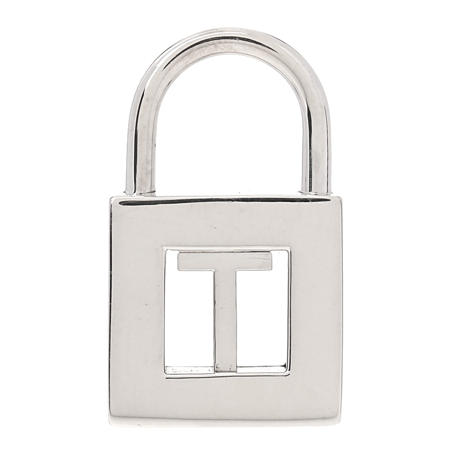 Tiffany Sterling Silver Letter T Lock Charm Pendant 1 of 6