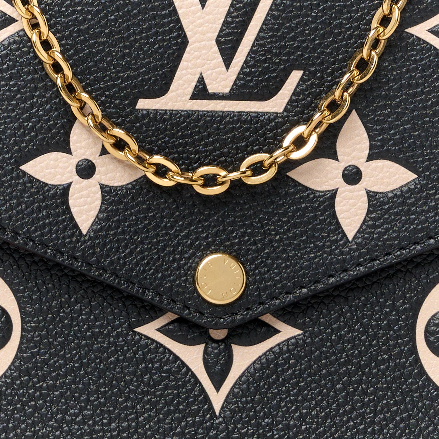 Louis Vuitton Empreinte Monogram Giant Felicie Pochette Black Beige 12 of 14