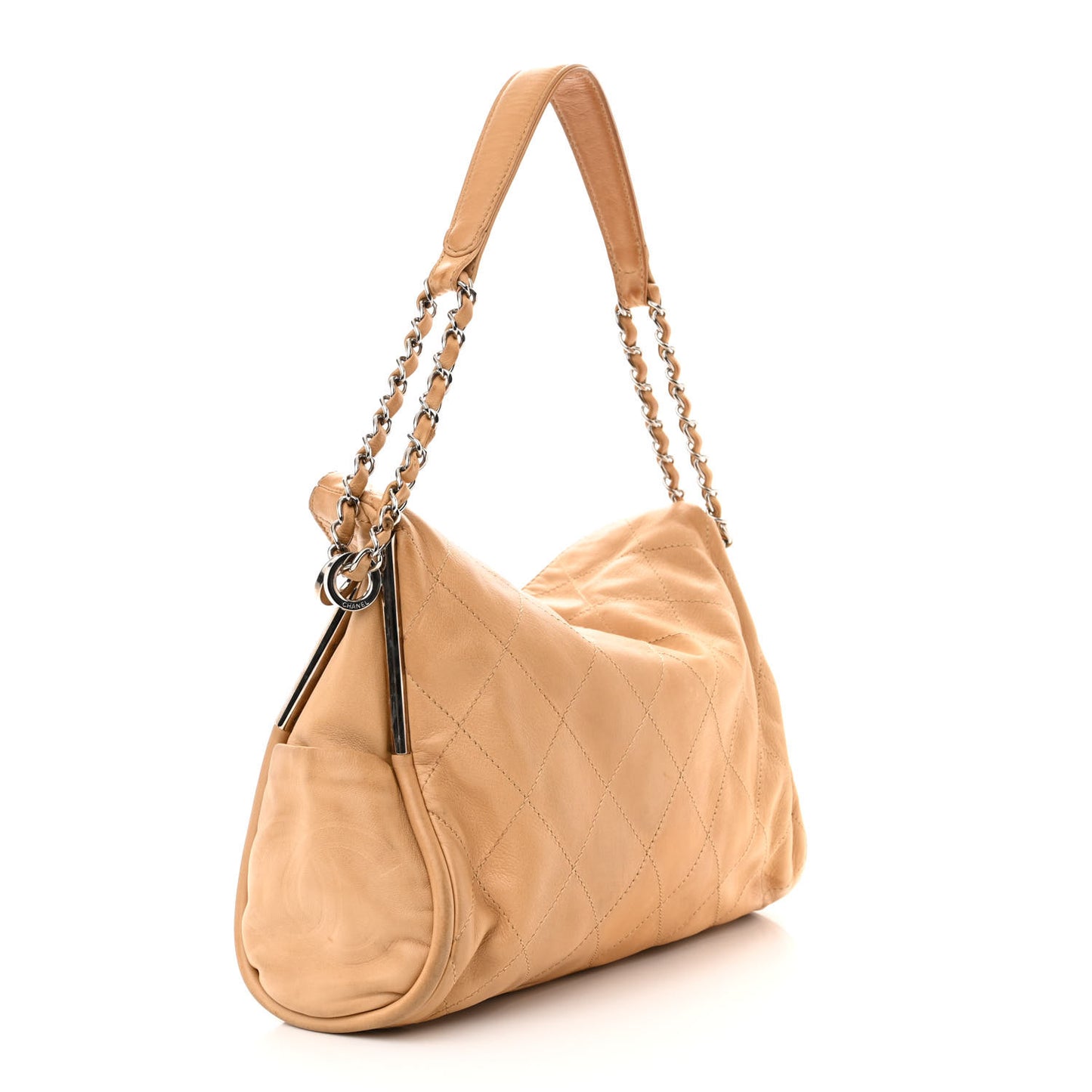 Lambskin Stitched Medium Ultimate Soft Tote Beige