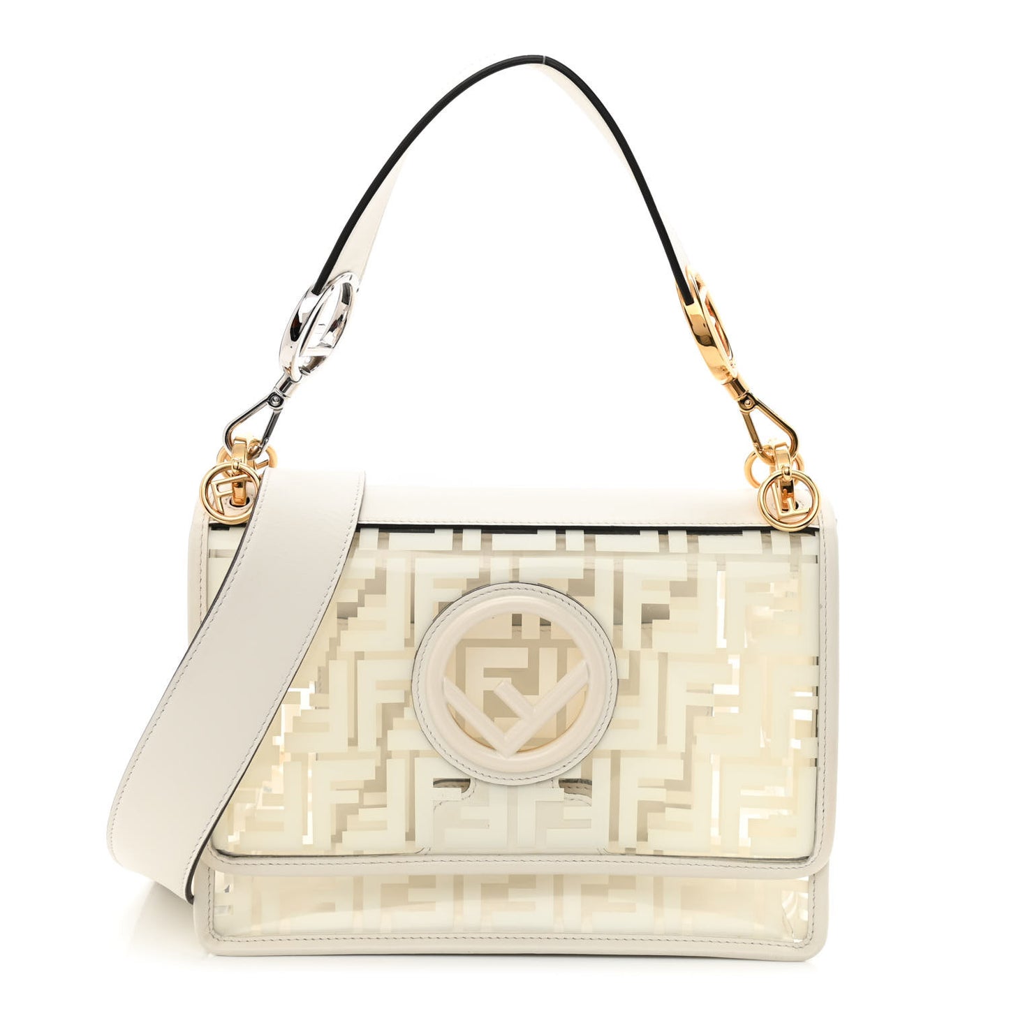 TPU FF Vitello Century F is Fendi Kan I Shoulder Bag White