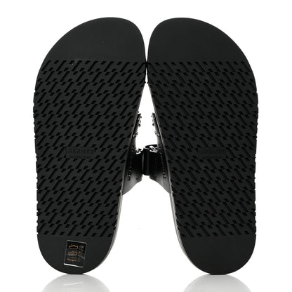 Hermes Calfskin Studded Womens Chypre Sandals 36 Black 5 of 9
