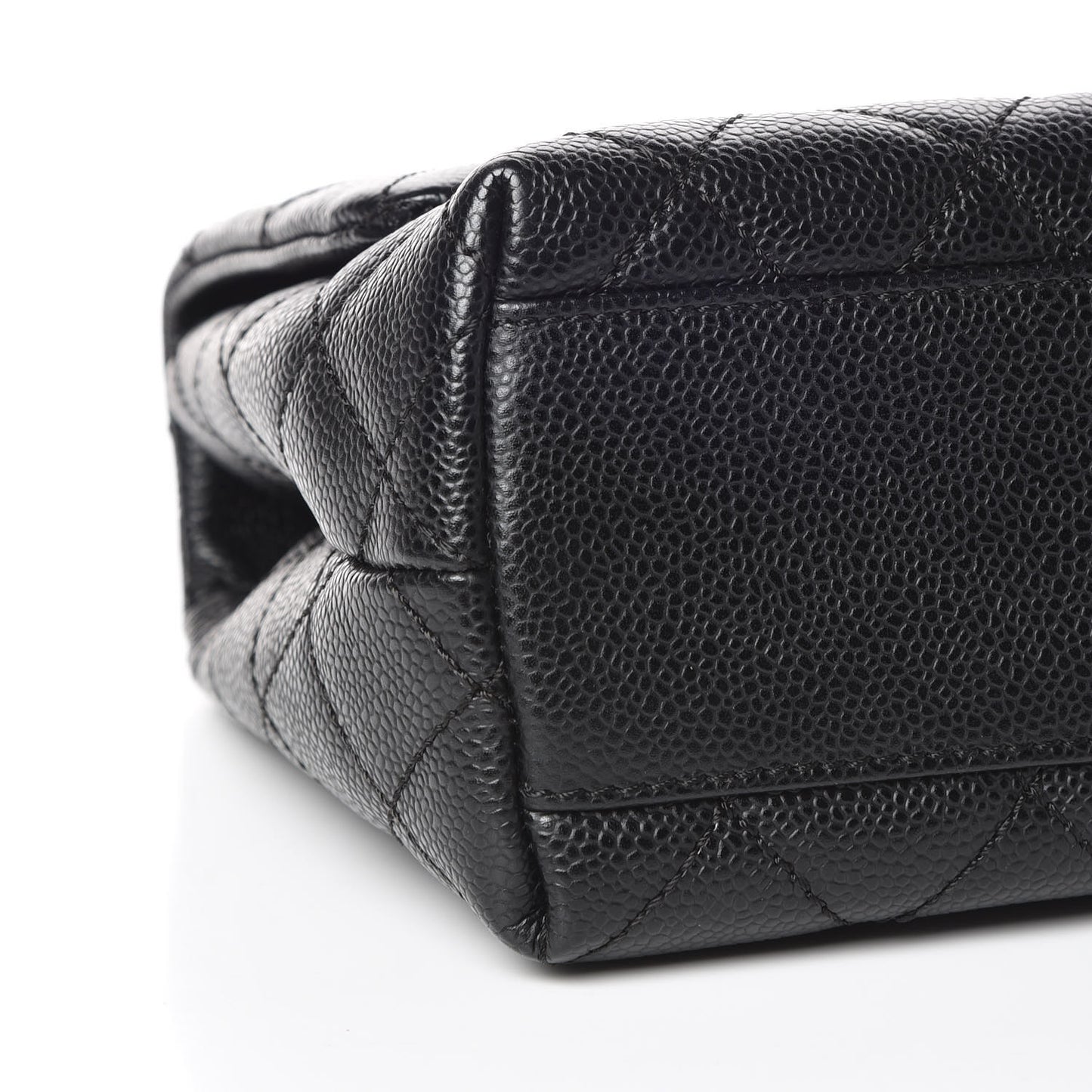 Caviar Quilted Medium Kelly Flap Bag Black