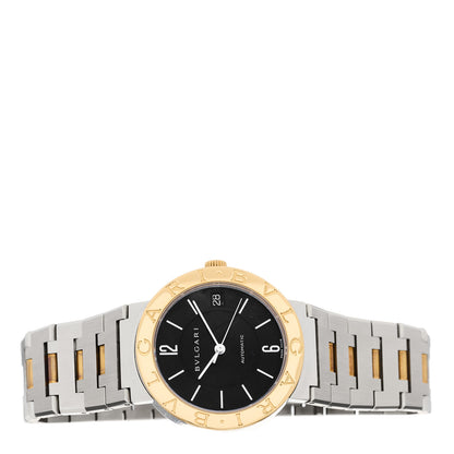 Bulgari Stainless Steel 18K Yellow Gold 33mm Automatic Watch Black 2 of 4