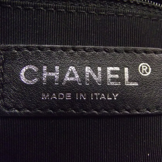 Chanel Lambskin CC Chevron Handbag Black 8 of 11