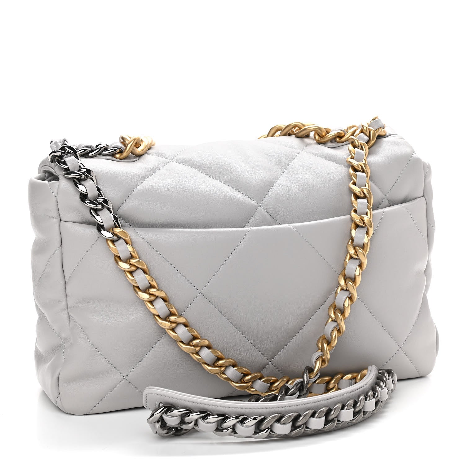 Chanel Lambskin Quilted Large Chanel 19 Flap Grey 3 of 11