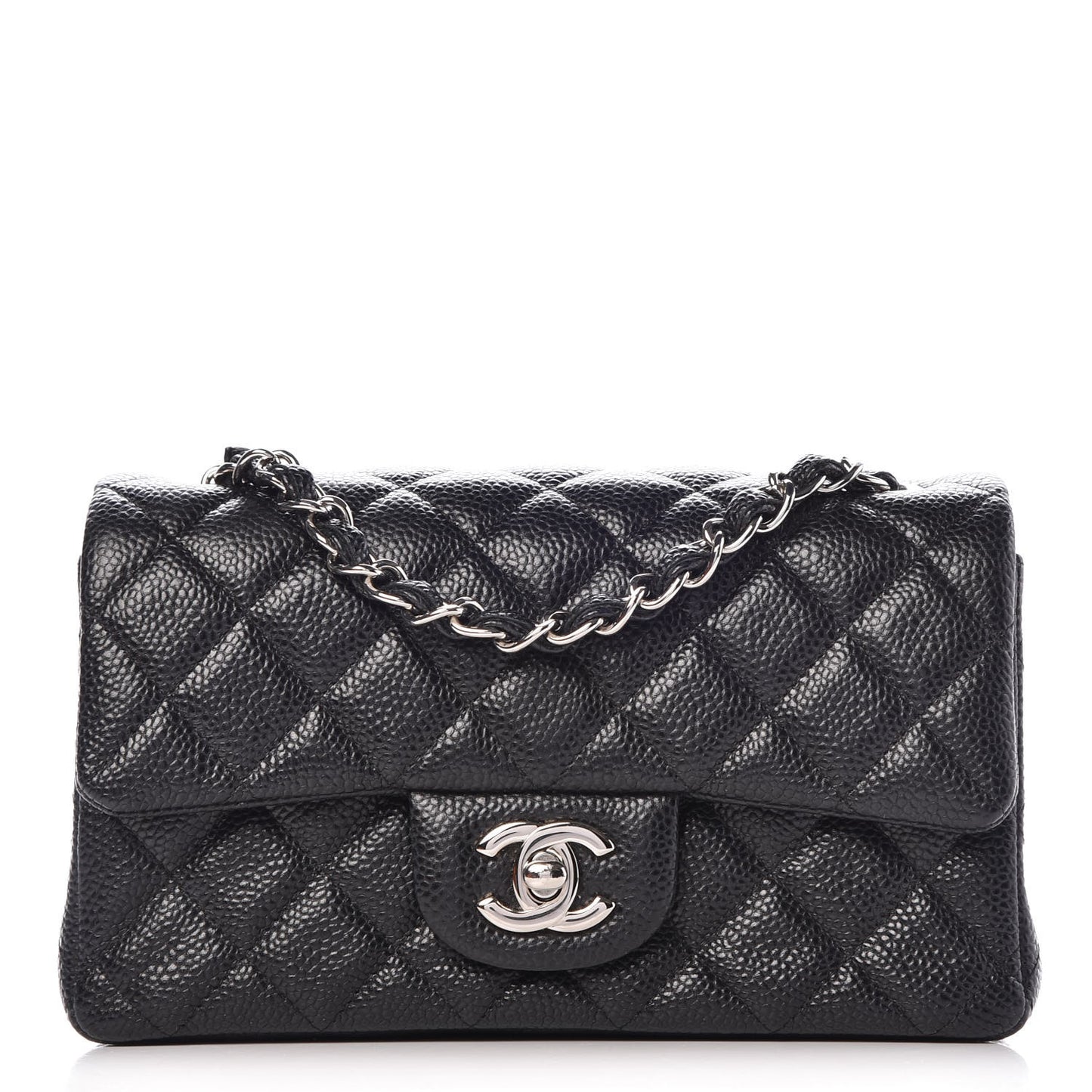 Caviar Quilted Mini Rectangular Flap Black