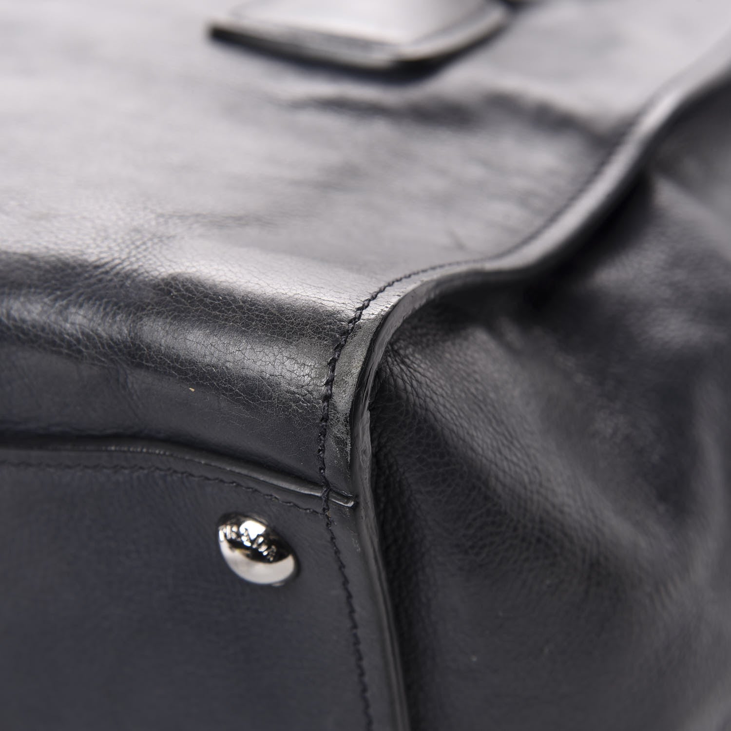 Prada Glace Calf Small Twin Pocket Tote Black 11 of 14