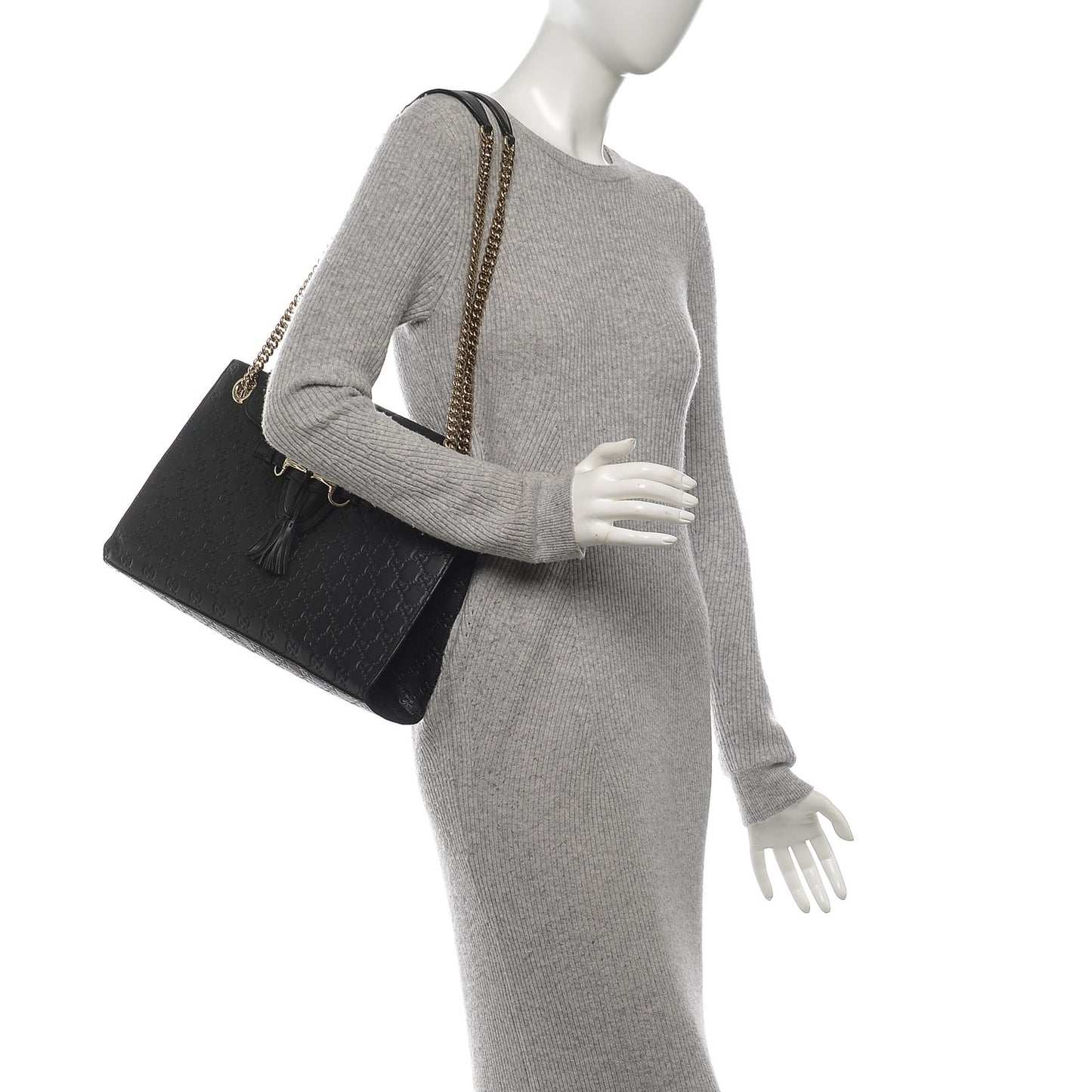 Guccissima Large Emily Chain Shoulder Bag Black