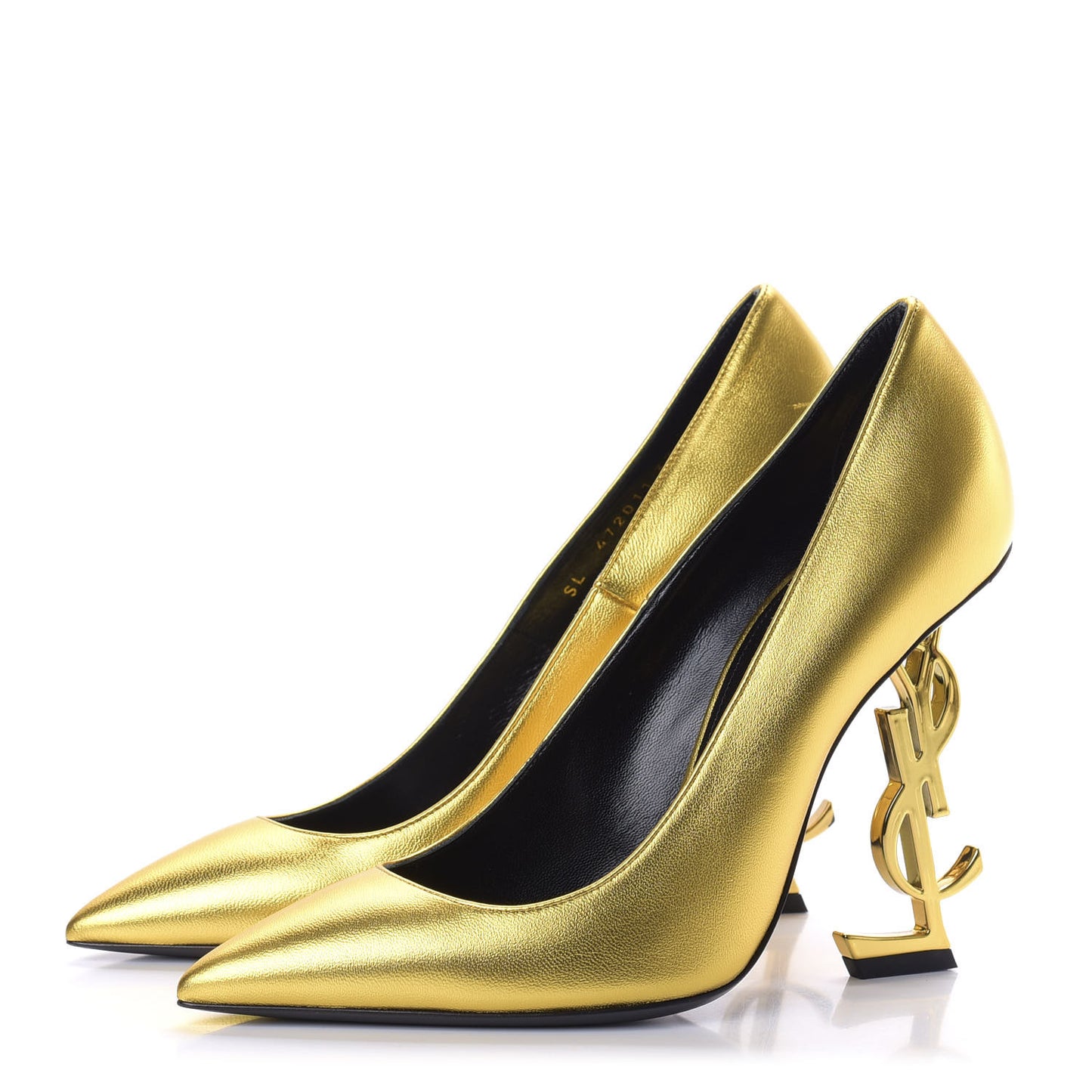 Metallic Calfskin Opyum 110 Pumps 37 Oro