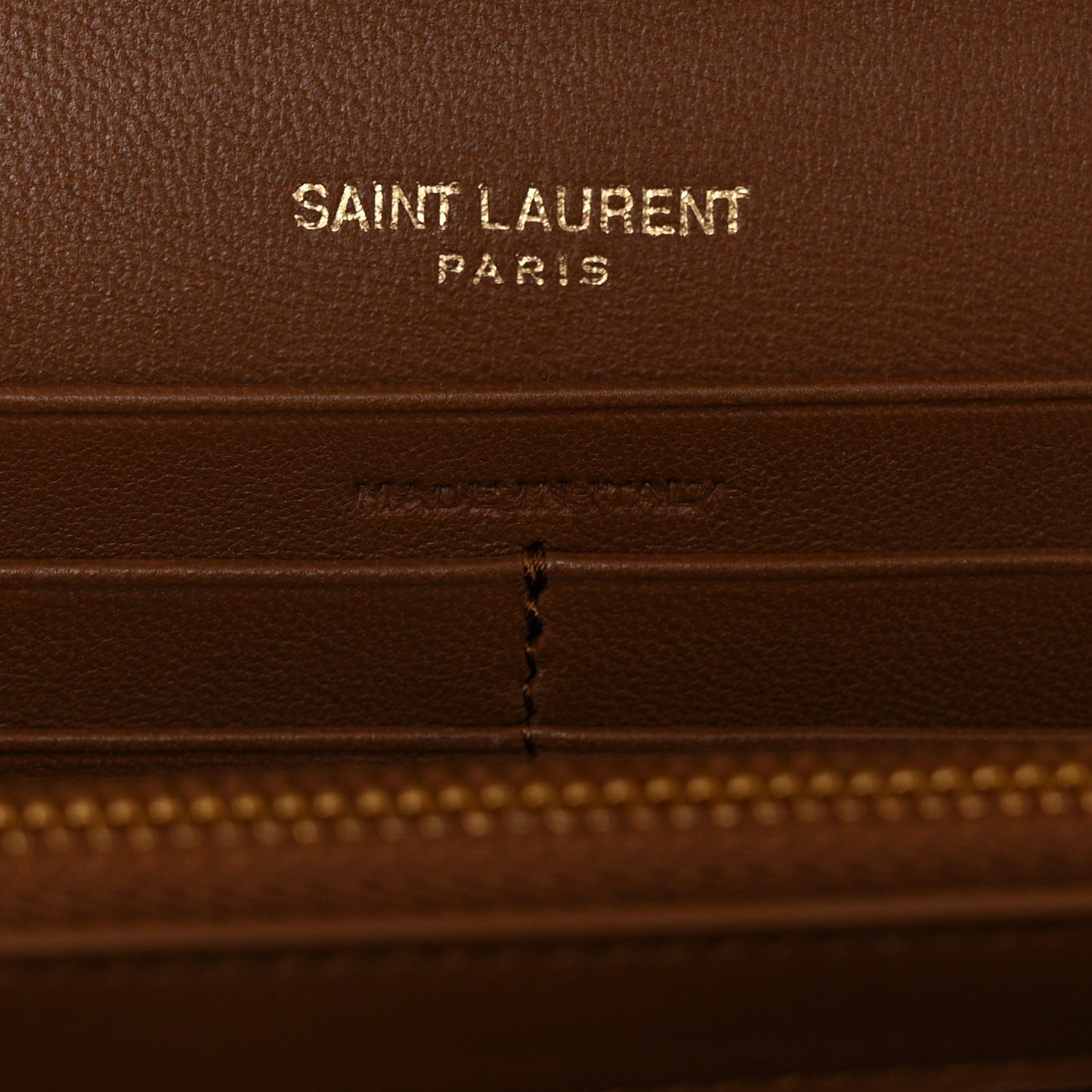 Lambskin Carre Quilted Cassandre Chain Wallet Brown