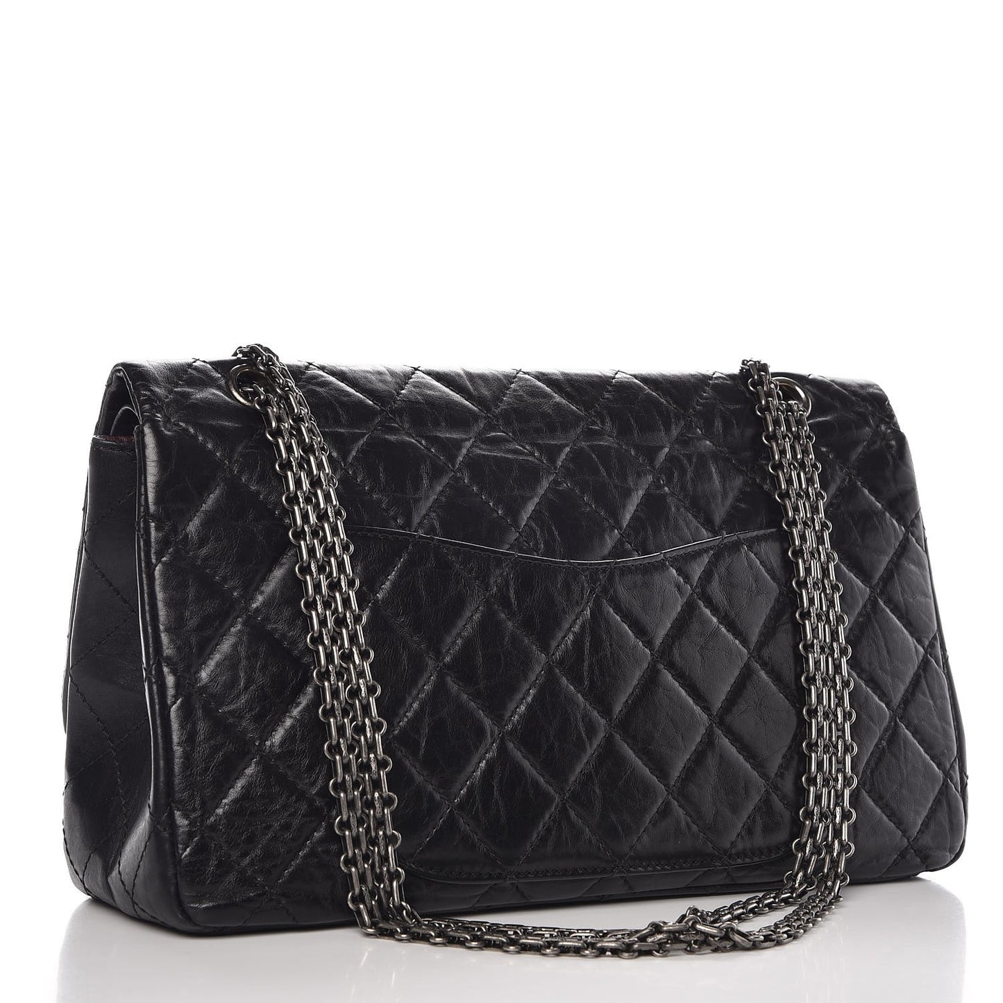 Aged Calfskin Quilted 2.55 Reissue 227 Flap Black