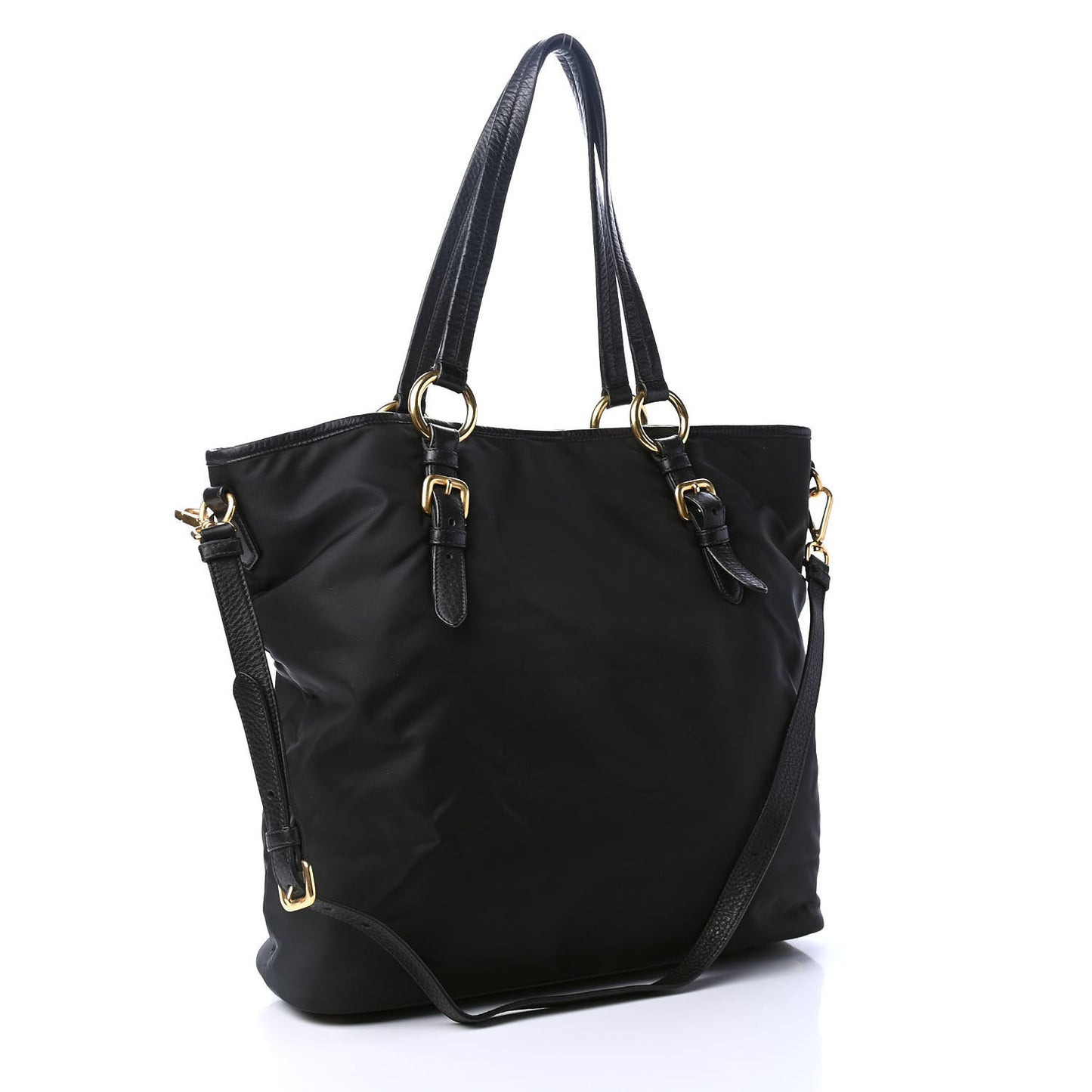 Tessuto Nylon Soft Calf Tote Black
