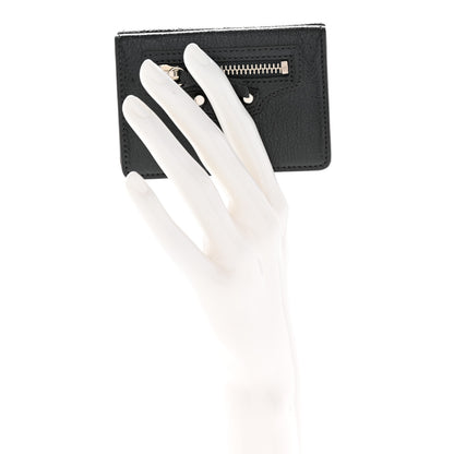 Balenciaga Agneau Classic Silver Hardware Mini Wallet Gris Fossile 2 of 11