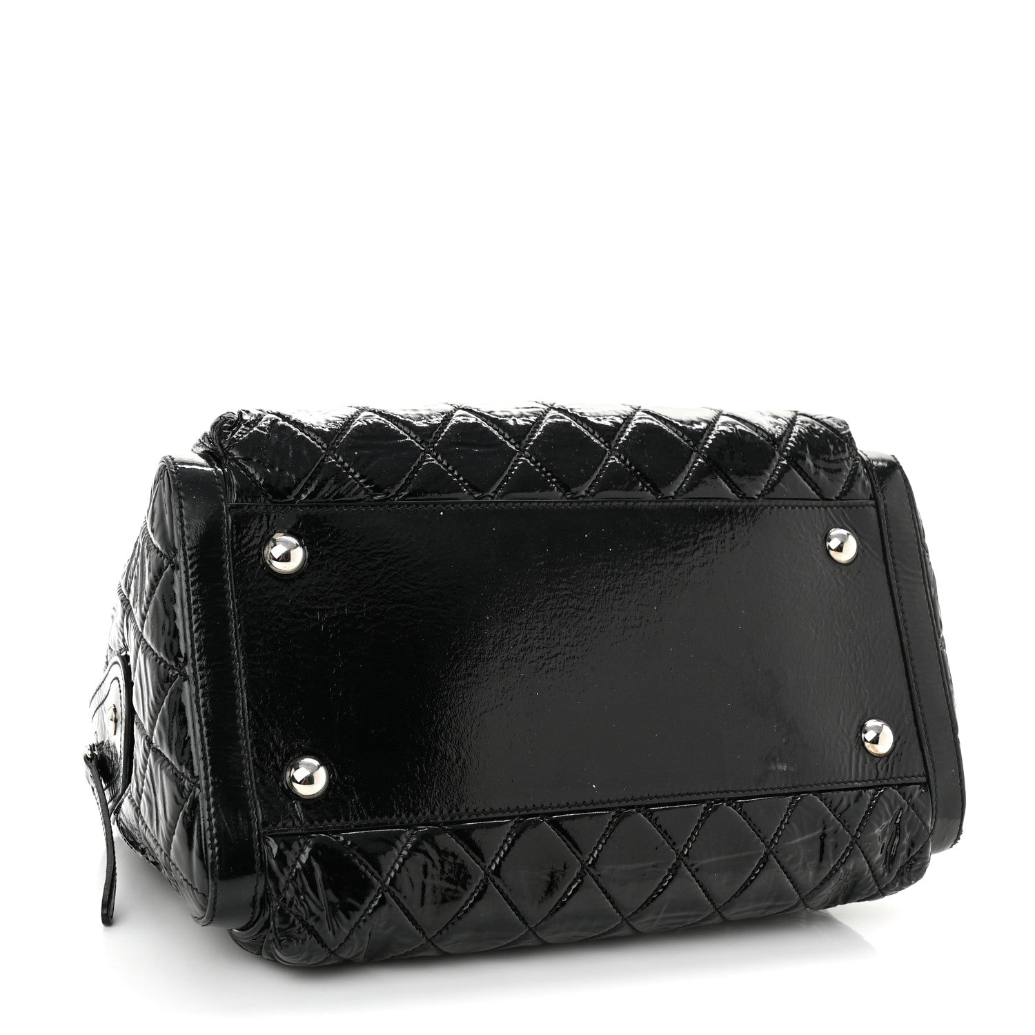 Chanel Patent Quilted Day Glo Flap Bag Black 3 of 10
