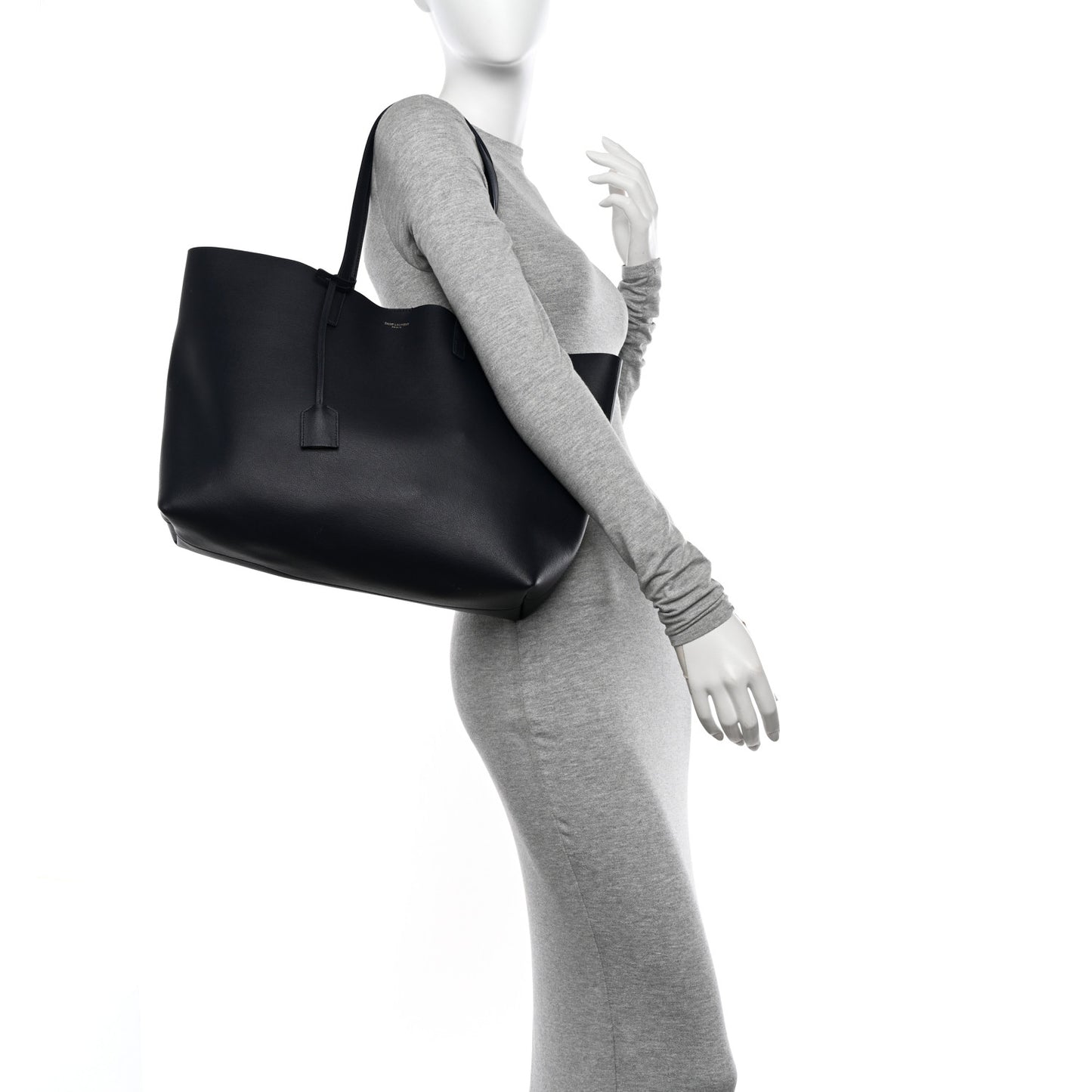 Calfskin Large Shopping Tote Black