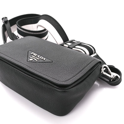 Prada Vitello Daino Soft Flap Crossbody Black 11 of 11