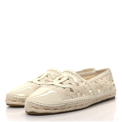 Chanel Macrame Patent CC Espadrilles 42 Beige Ivory 3 of 7