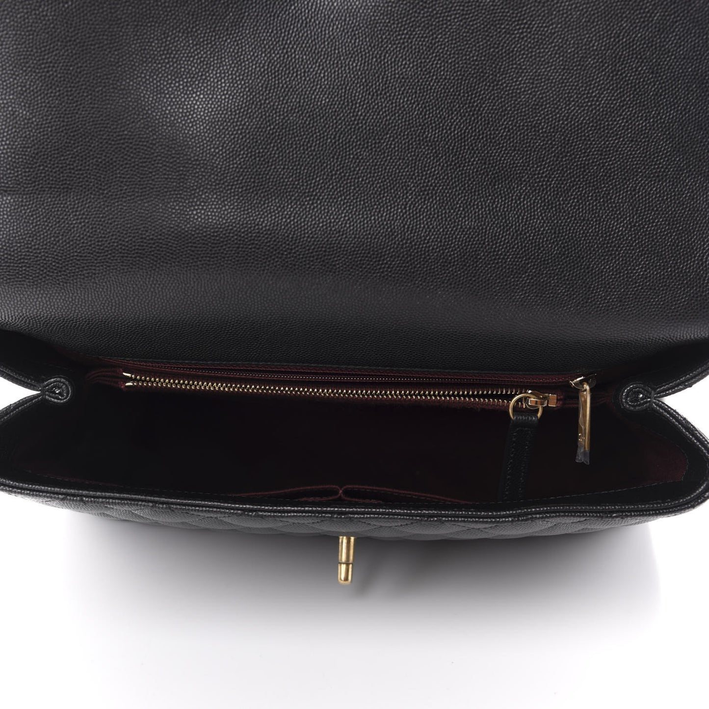 Caviar Quilted Medium Coco Handle Flap Black