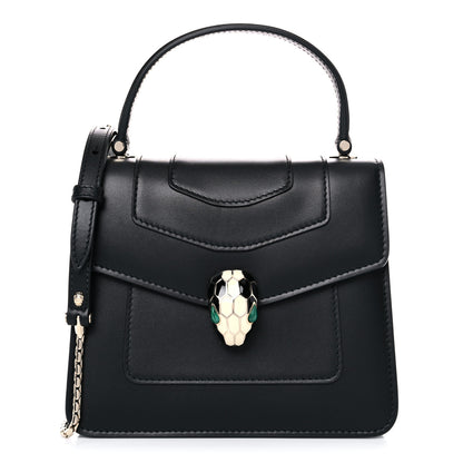 Bulgari Calfskin Serpenti Forever Top Handle Black 4 of 13