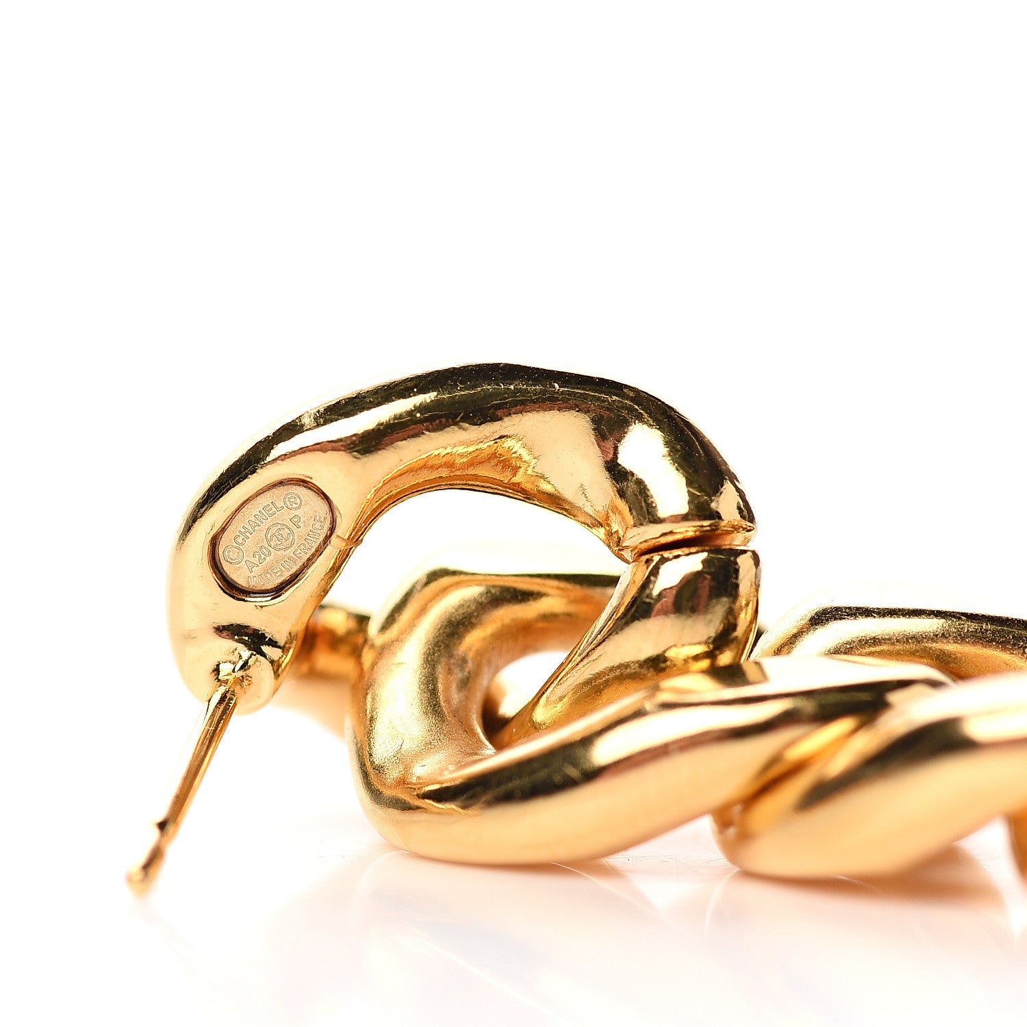 Chanel Metal CC Pick Drop Earrings Gold 4 of 5